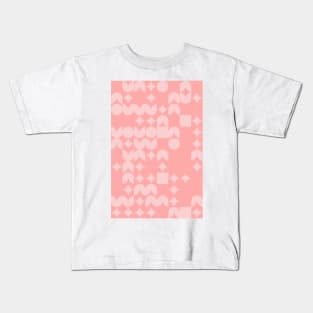 Girly Pinkish Geometric Pattern - Flowers & Stars #24 Kids T-Shirt